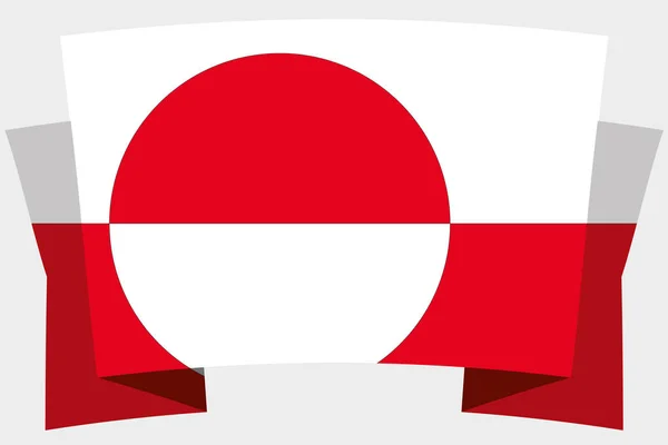 3D-banner med lands flaggan på Grönland — Stock vektor