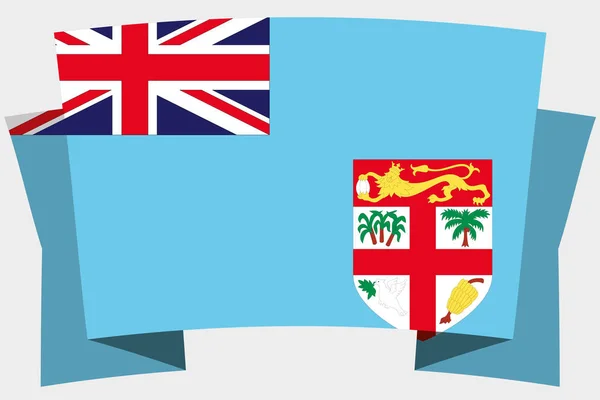 3D-banner med landets flagga Fiji — Stock vektor