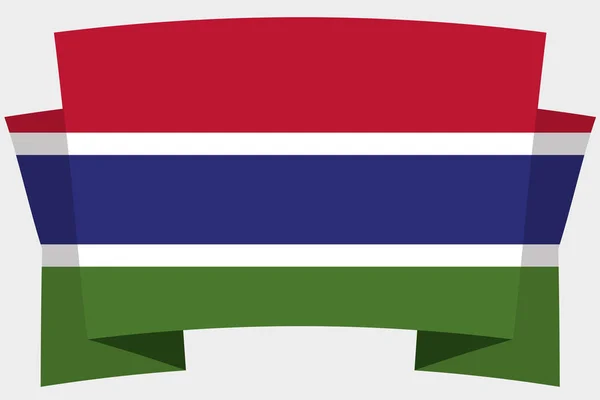 Gambiya Ülke Bayrağı ile 3d Banner — Stok Vektör