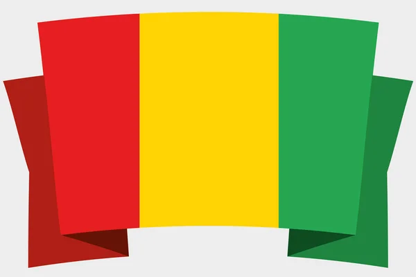 3D banner met de vlag van het land van Guinee — Stockvector