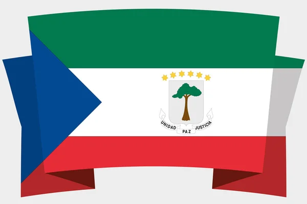 Bannière 3D avec le drapeau du pays de Guinée équatoriale — Image vectorielle