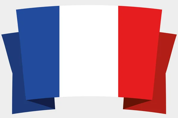 Baner 3D z flagą kraju Francji — Wektor stockowy