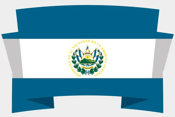 Bandera 3D con la Bandera de El Salvador — Archivo Imágenes Vectoriales