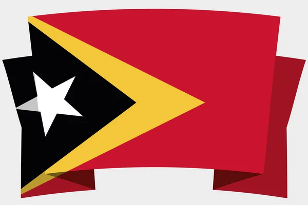 3D-баннер с флагом Восточного Тимора — стоковый вектор