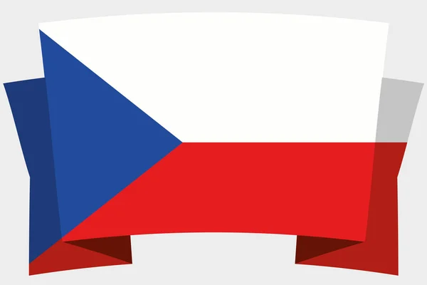 Bannière 3D avec le drapeau de la République tchèque — Image vectorielle