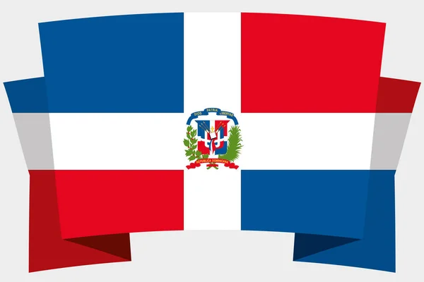 Bandeira 3D com a bandeira do país da República Dominicana —  Vetores de Stock