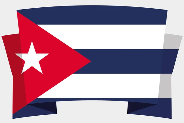 3D banner met het land vlag van Cuba — Stockvector