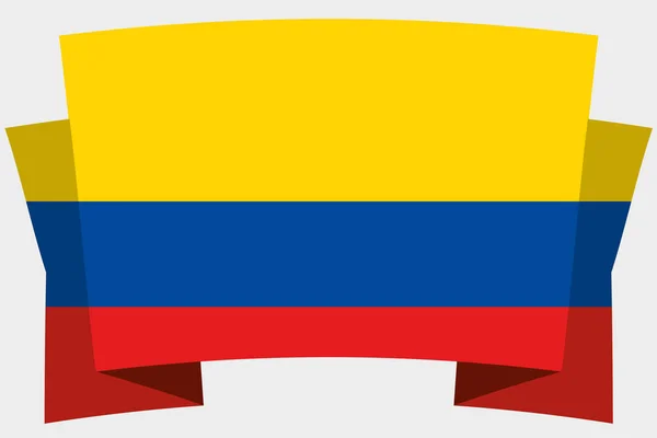 Bandera 3D con la Bandera de Colombia — Archivo Imágenes Vectoriales