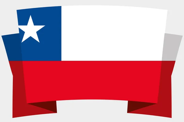 Bandiera 3D con la Bandiera del Cile — Vettoriale Stock
