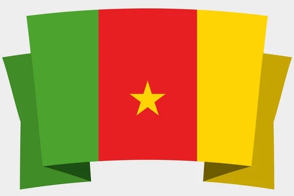 3D banner Kamerun zászlaja — Stock Vector