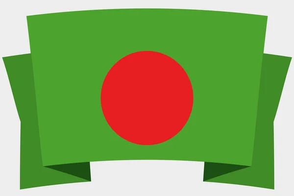 Bangladeş Ülke Bayrağı ile 3d Banner — Stok Vektör