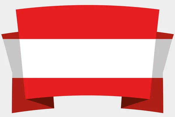 Bandera 3D con la Bandera de Austria — Vector de stock