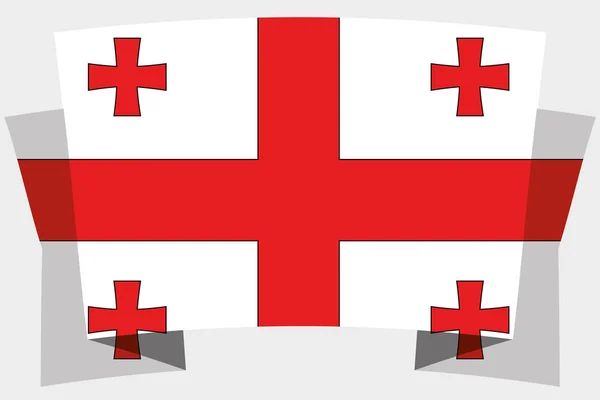 3D-banner med landets flagga av Georgien — Stock vektor