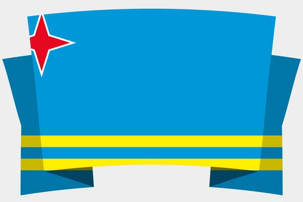Bandera 3D con la Bandera de Aruba — Archivo Imágenes Vectoriales