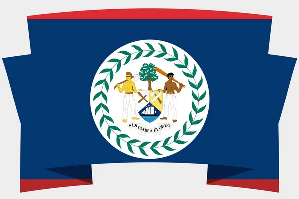 3D-Banner mit der Landesflagge von Belize — Stockvektor