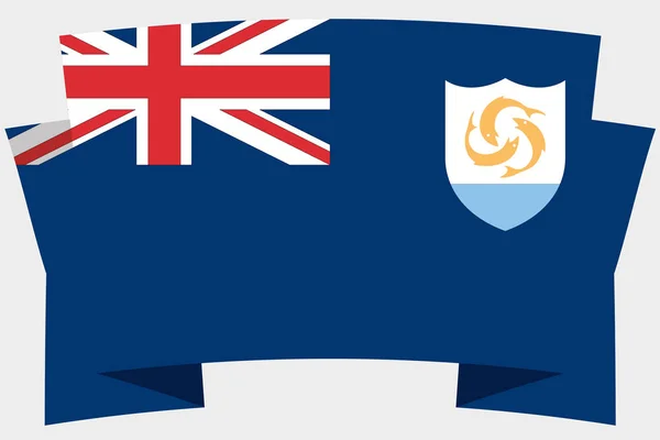 3D-Banner mit der Landesflagge von Anguilla — Stockvektor