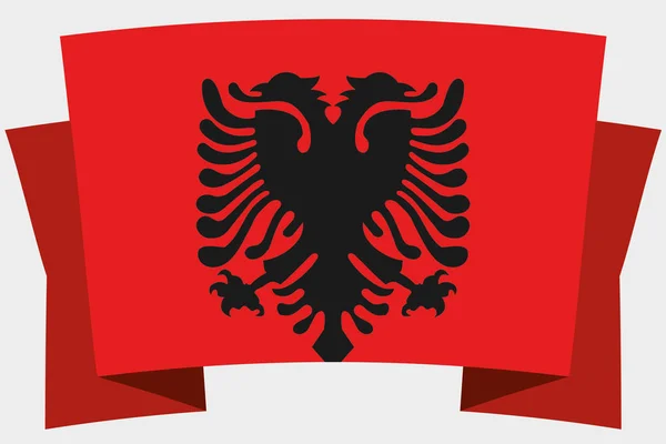 3D Banner with the Country Flag of  Albania — Stock Vector