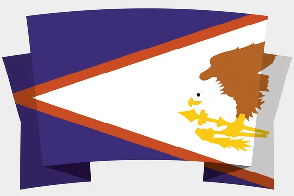 アメリカ領サモアの国旗を持つ3dバナー — ストックベクタ