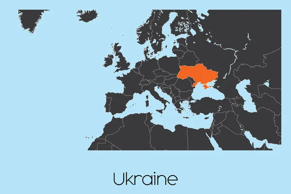 Forme pays illustré de l'Ukraine — Image vectorielle