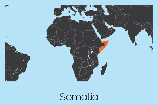 Forme pays illustré de la Somalie — Image vectorielle