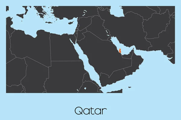 Ilustrovaný tvar země Kataru — Stockový vektor