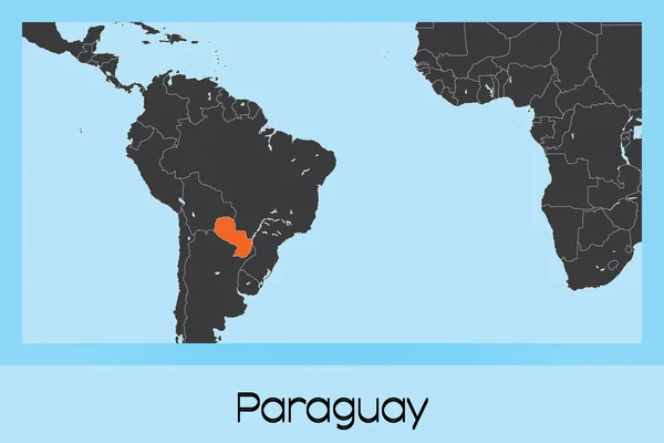 Paraguay illusztrált ország alakja — Stock Vector