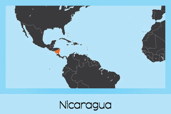 Illusztrált ország alakja Nicaragua — Stock Vector