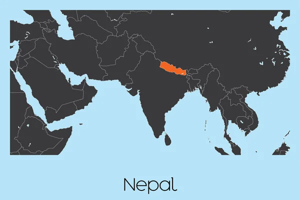 Geïllustreerde landvorm van Nepal — Stockvector