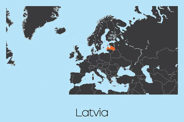 Geïllustreerde landvorm van Letland — Stockvector