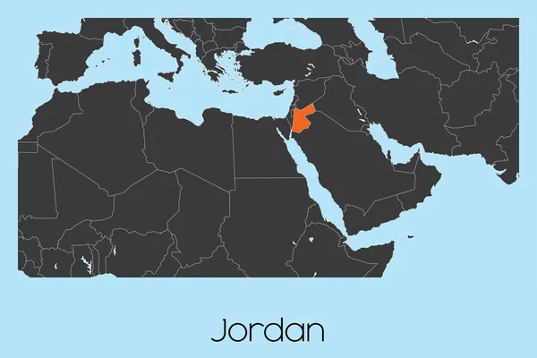 Geïllustreerde landvorm van Jordanië — Stockvector