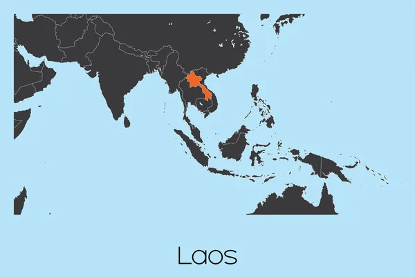 Forme pays illustré du Laos — Image vectorielle