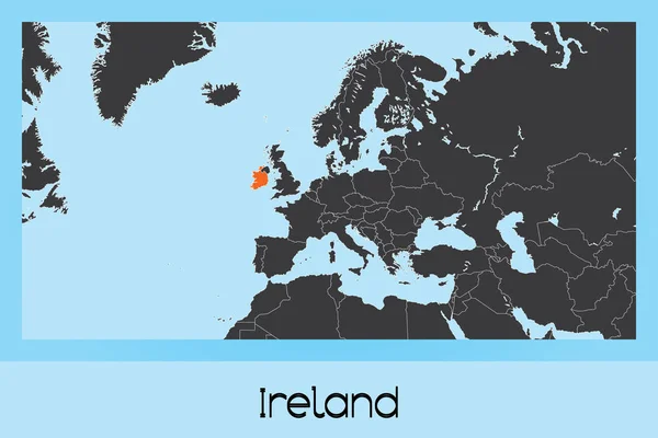 Forma de país ilustrada de Irlanda — Vector de stock