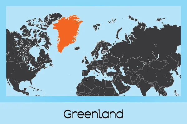 Illustrierte Landgestalt Grönlands — Stockvektor