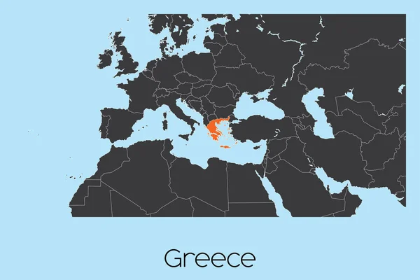 Ilustrovaný tvar země Řecka — Stockový vektor