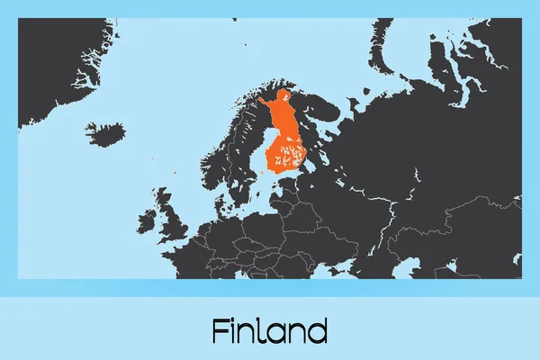 Εικονογραφημένο σχήμα χώρας της Φινλανδίας — Διανυσματικό Αρχείο