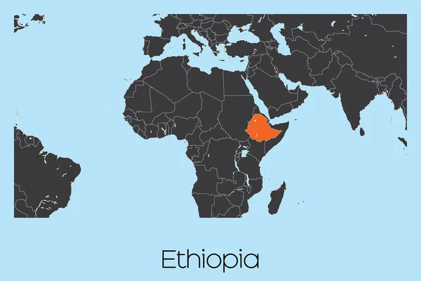 Geïllustreerde landvorm van Ethiopië — Stockvector