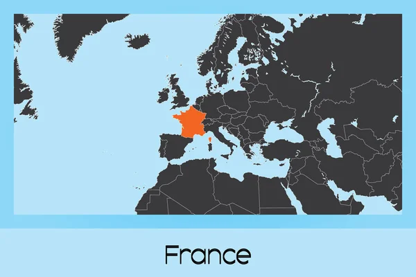 País ilustrado Forma da França — Vetor de Stock