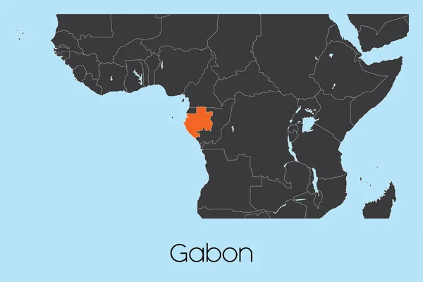 Geïllustreerde landvorm van Gabon — Stockvector