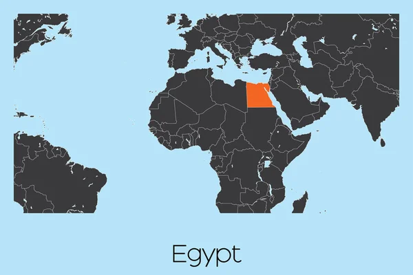 Ilustrovaný tvar země Egypta — Stockový vektor