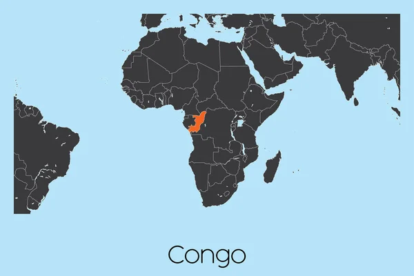Geïllustreerde landvorm van Congo — Stockvector