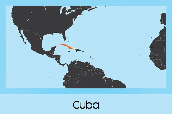 Forme illustrée du pays de Cuba — Image vectorielle