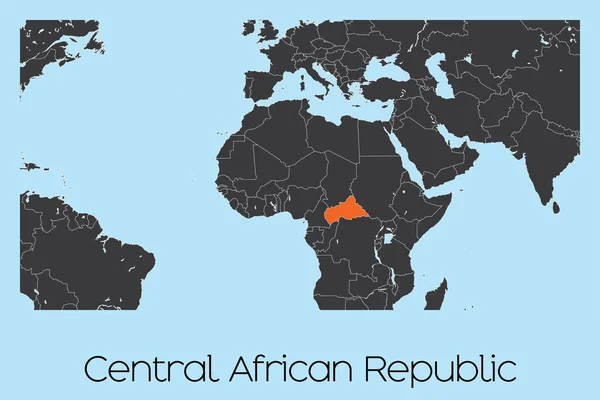 Geïllustreerde landvorm van Centraal-Afrikaanse Republiek — Stockvector