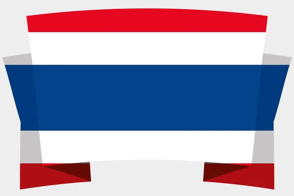 3D banner met de vlag van Thailand — Stockvector
