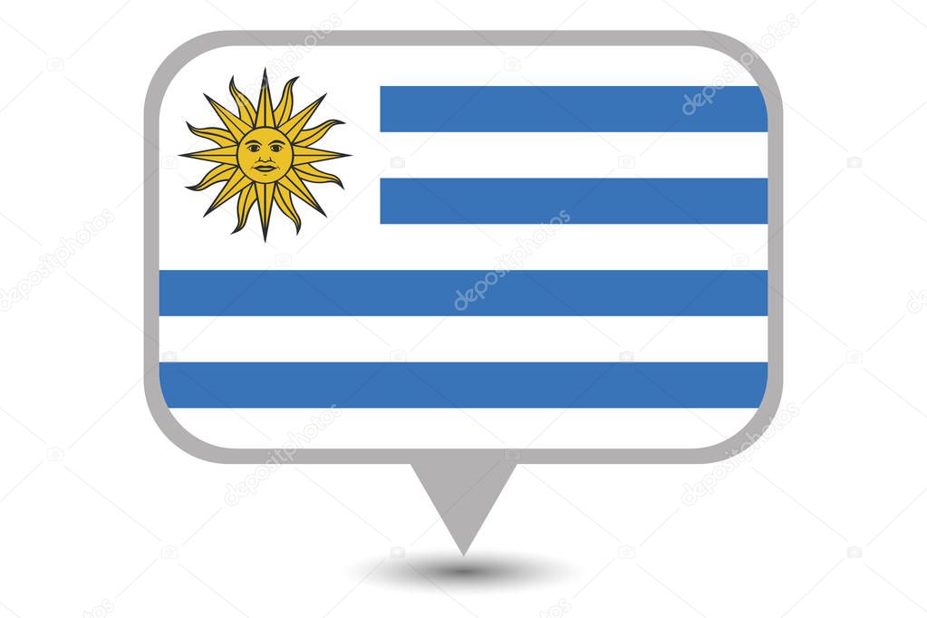 Illustrated Country Flag of  Uruguay