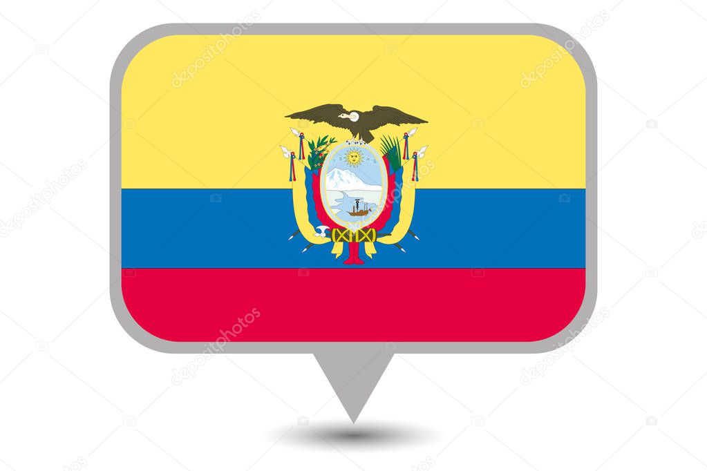 Illustrated Country Flag of  Ecuador