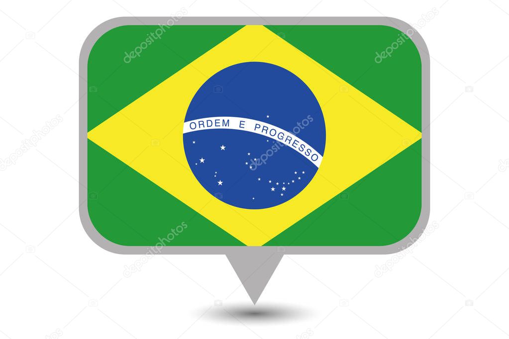 Illustrated Country Flag of  Brazil