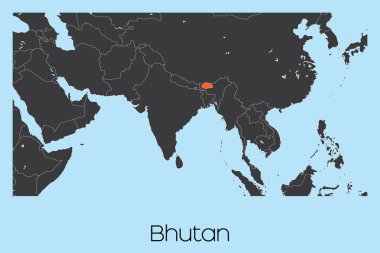 Bhutan 'ın Resimli Ülke Şekli