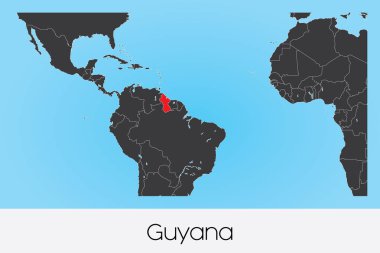 Guyana 'nın Resimli Ülke Şekli
