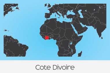 Cote Divoire 'ın Resimli Ülke Şekli