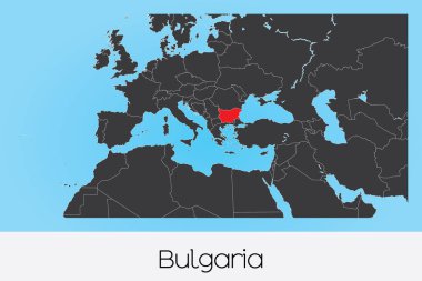 Bulgaristan 'ın Resimli Ülke Şekli